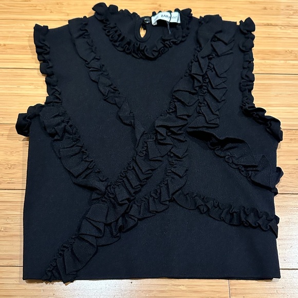 Zara Raffle Sleeveless Knit Top Size Small - Picture 2 of 7